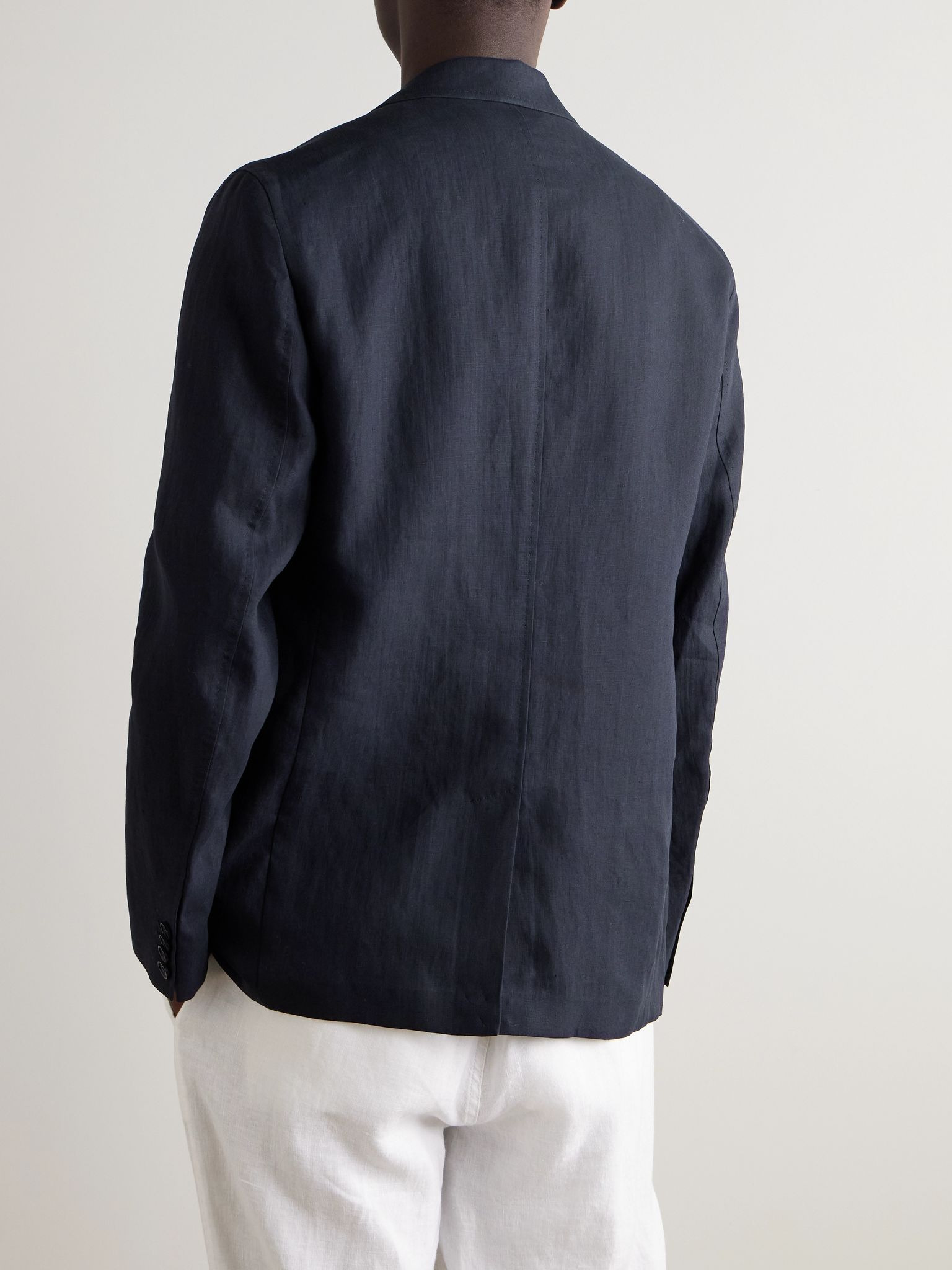 Garret Unstructured Linen Suit Jacket Navy - 3