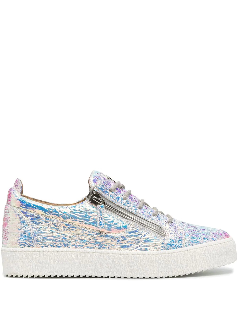 low top holographic effect sneakers - 1