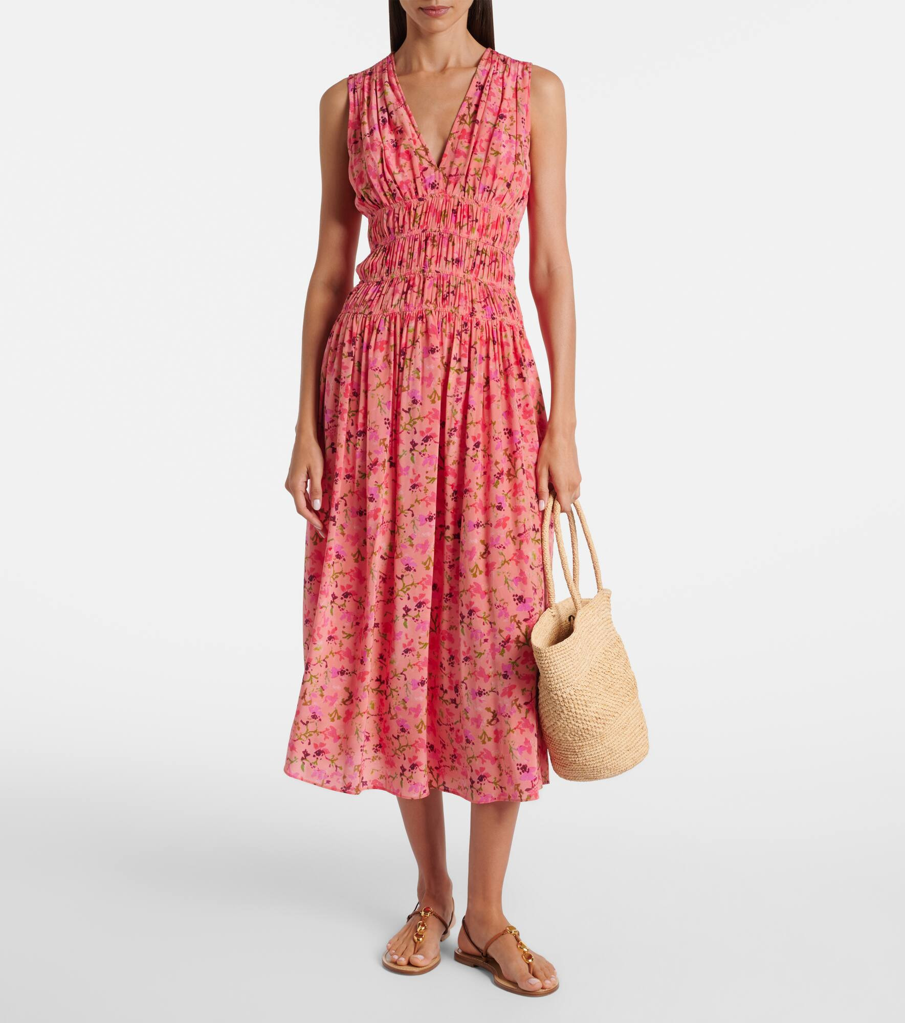 Sylvie floral silk midi dress - 2