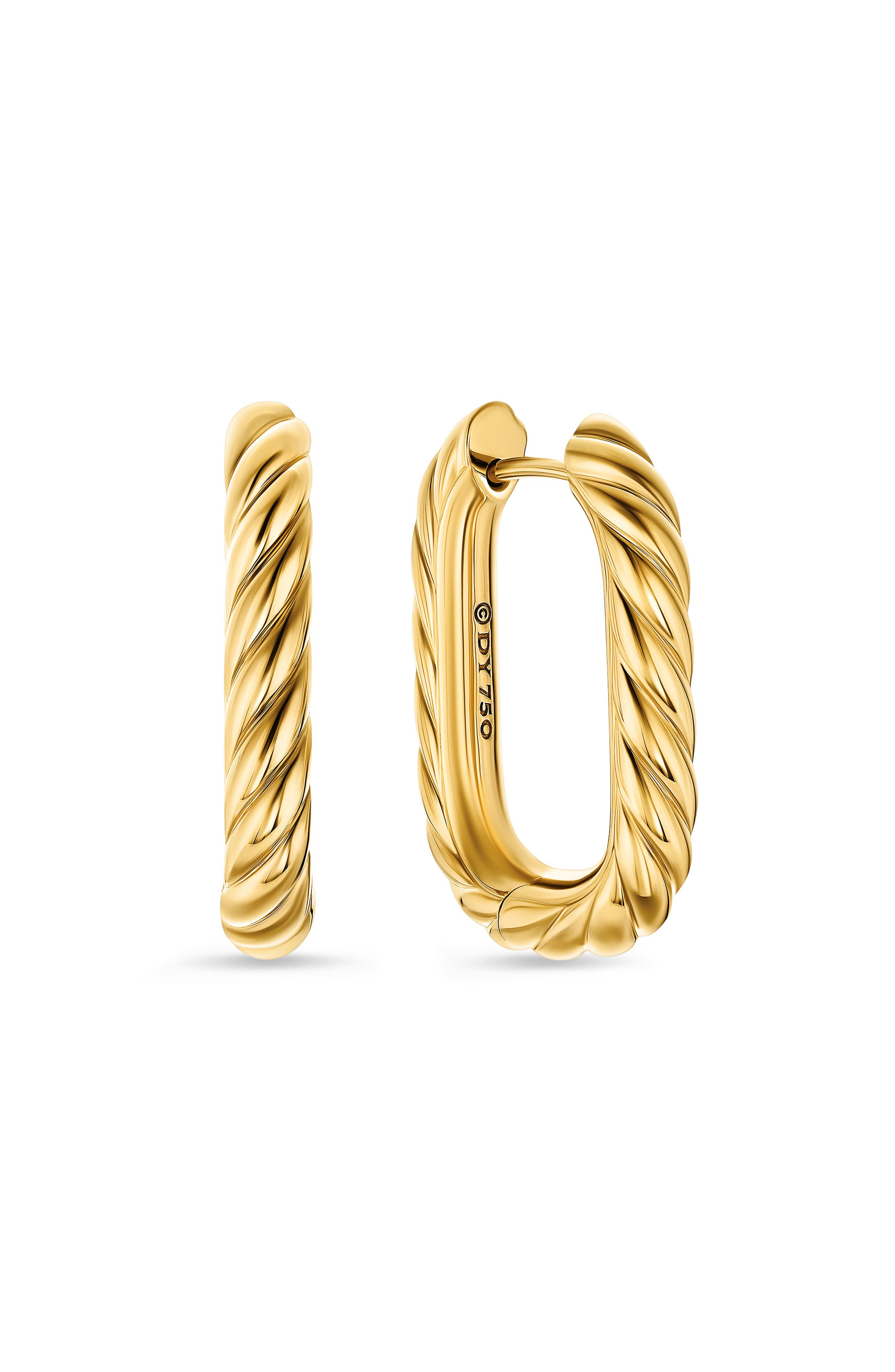 David Yurman DY Madison® Cable Hoop Earrings in 18K Yellow Gold, 24.3mm at Nordstrom - 1