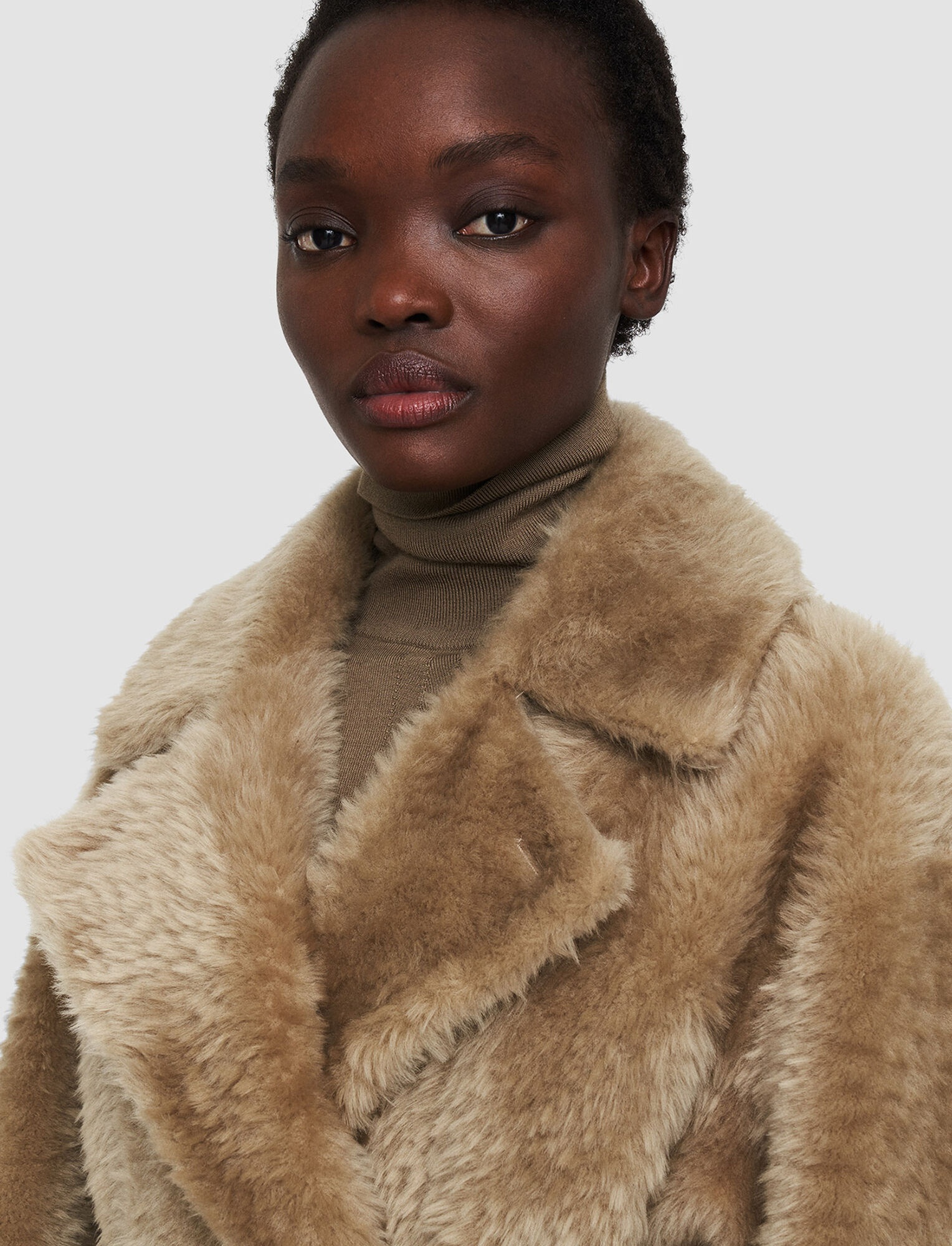 Textured Shearling Clery Coat - 4