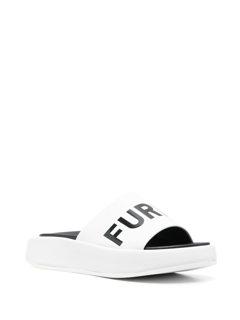 logo-print leather slides - 2