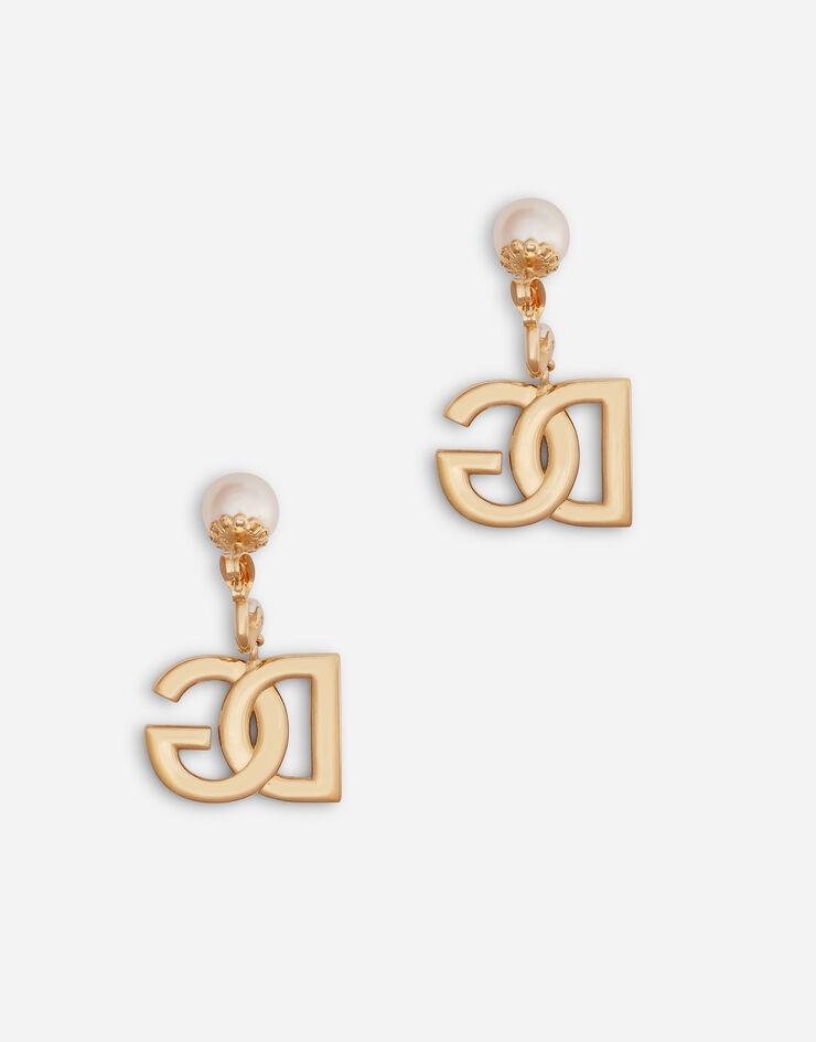 Earrings with DG logo and pearls - 2