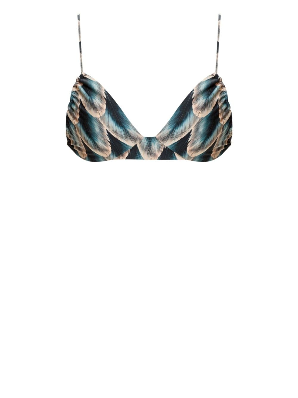 Teresa Pluma feather-print bikini top - 1