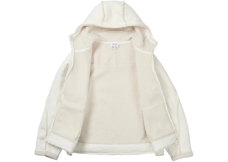 PALACE Palace Sherpa Faux Suede Hooded Jacket White outlook
