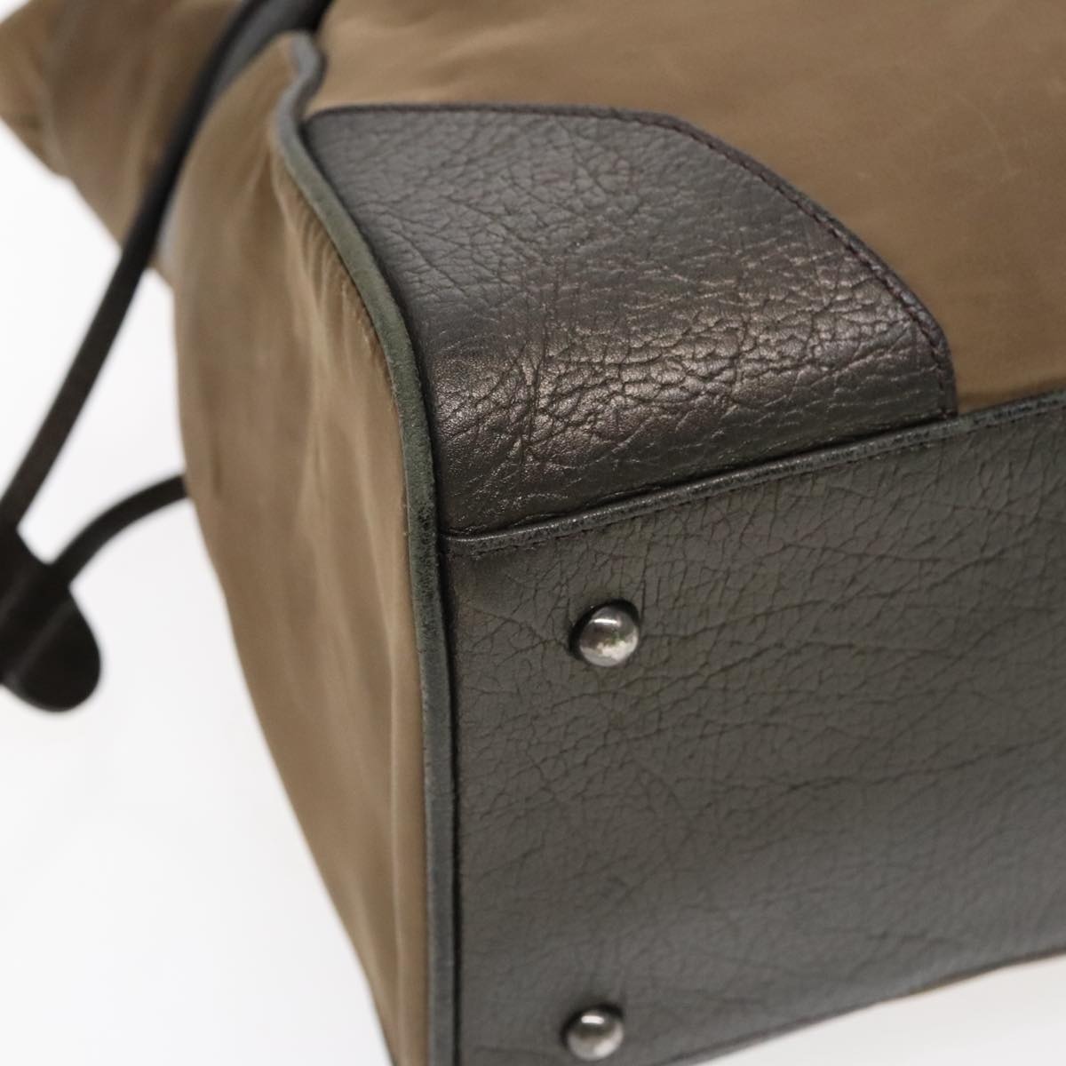 Burberry Tote Bag Nylon Leather Brown Dark Brown Silver - 9