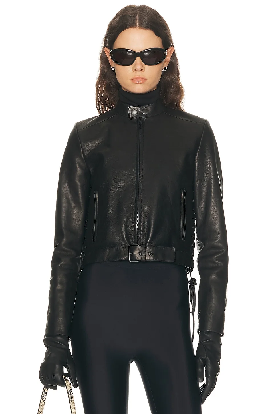 Lace Up Biker Jacket - 1