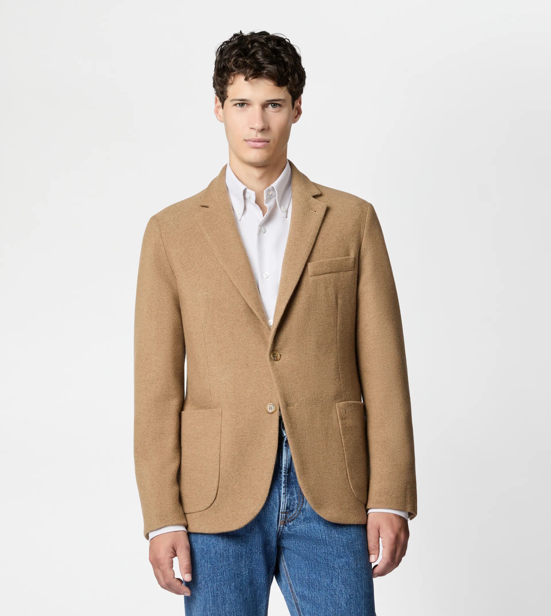 BLAZER IN JERSEY - BEIGE - 4
