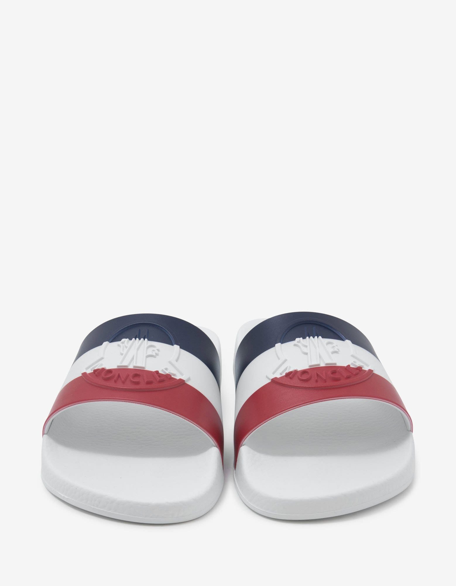 Moncler Basile White Tricolour Logo Slide Sandals - 5