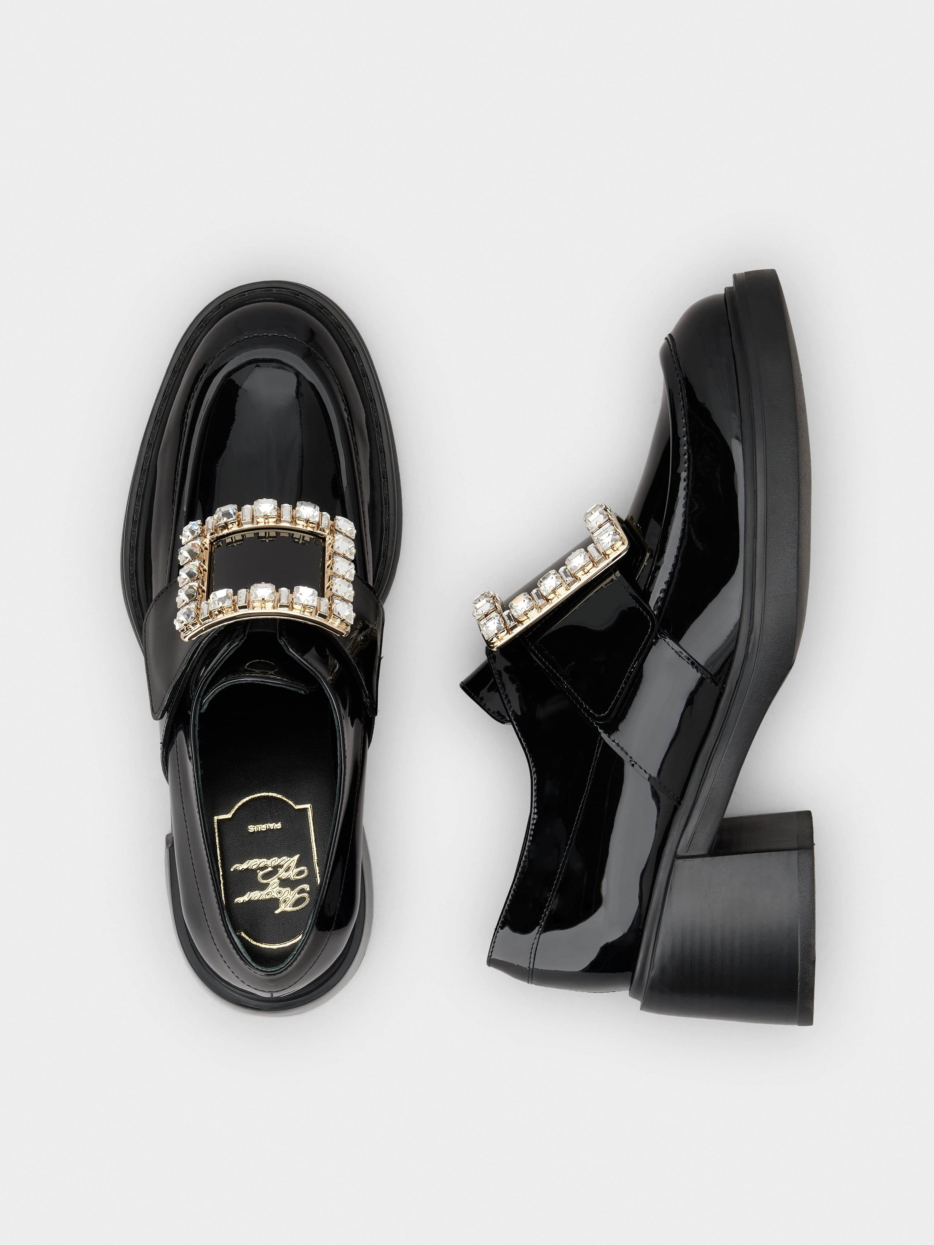 Viv' Rangers Rhinestone Buckle Loafers in Patent Leather - 4