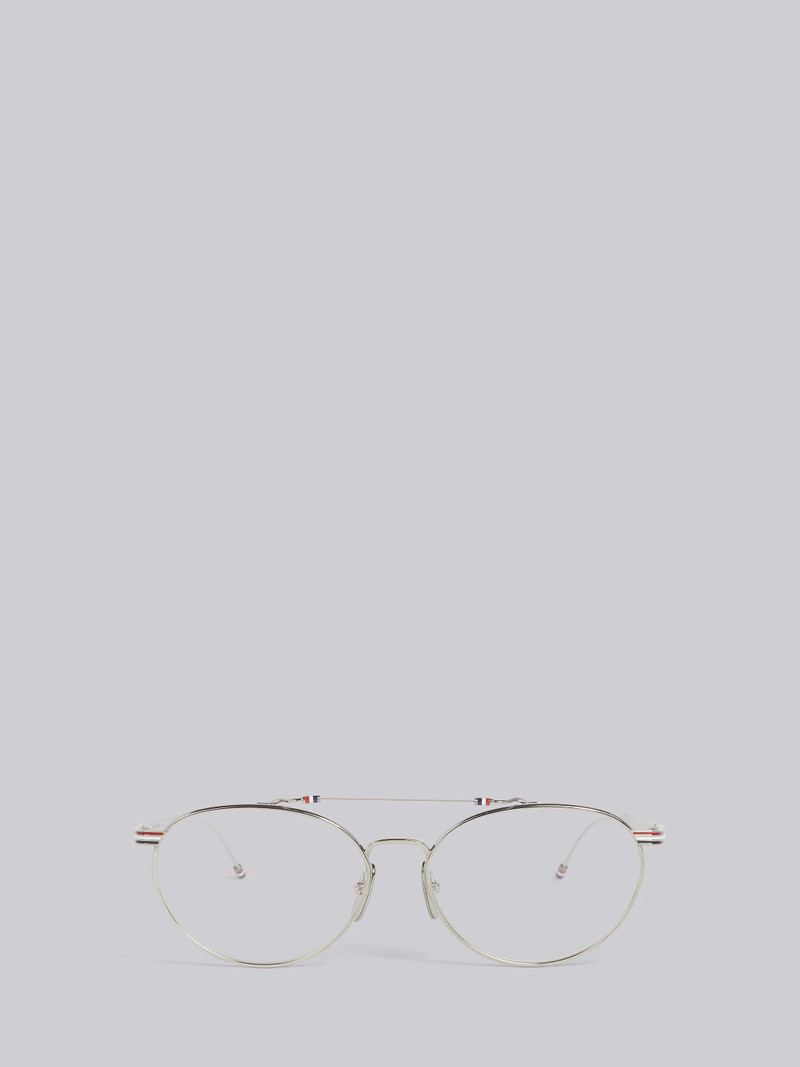 TB919 - Silver Oval Aviator Glasses 1