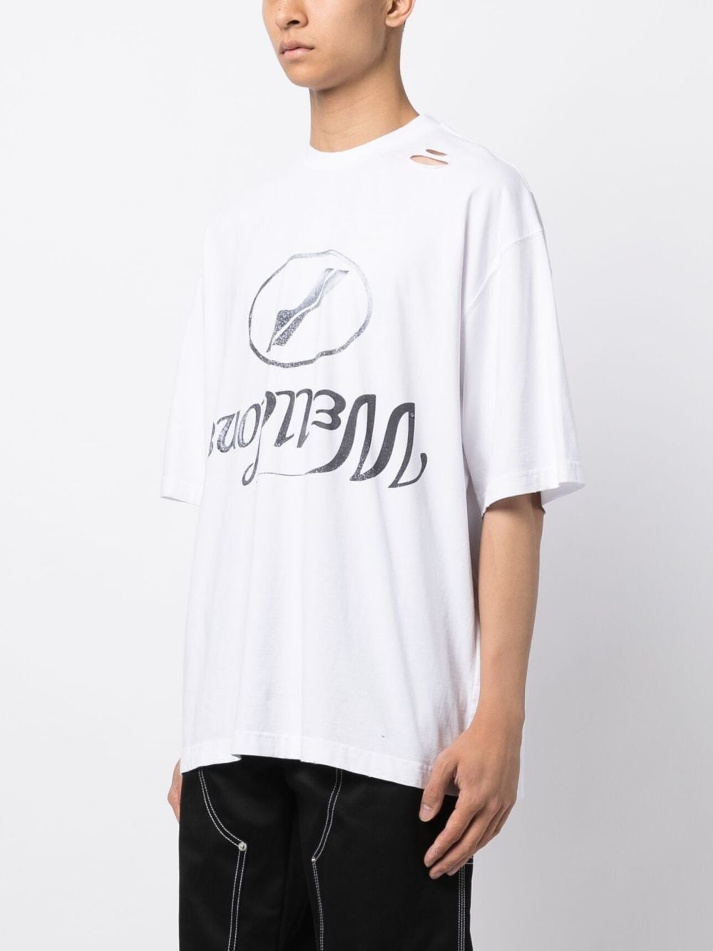 logo-print cotton T-shirt - 3