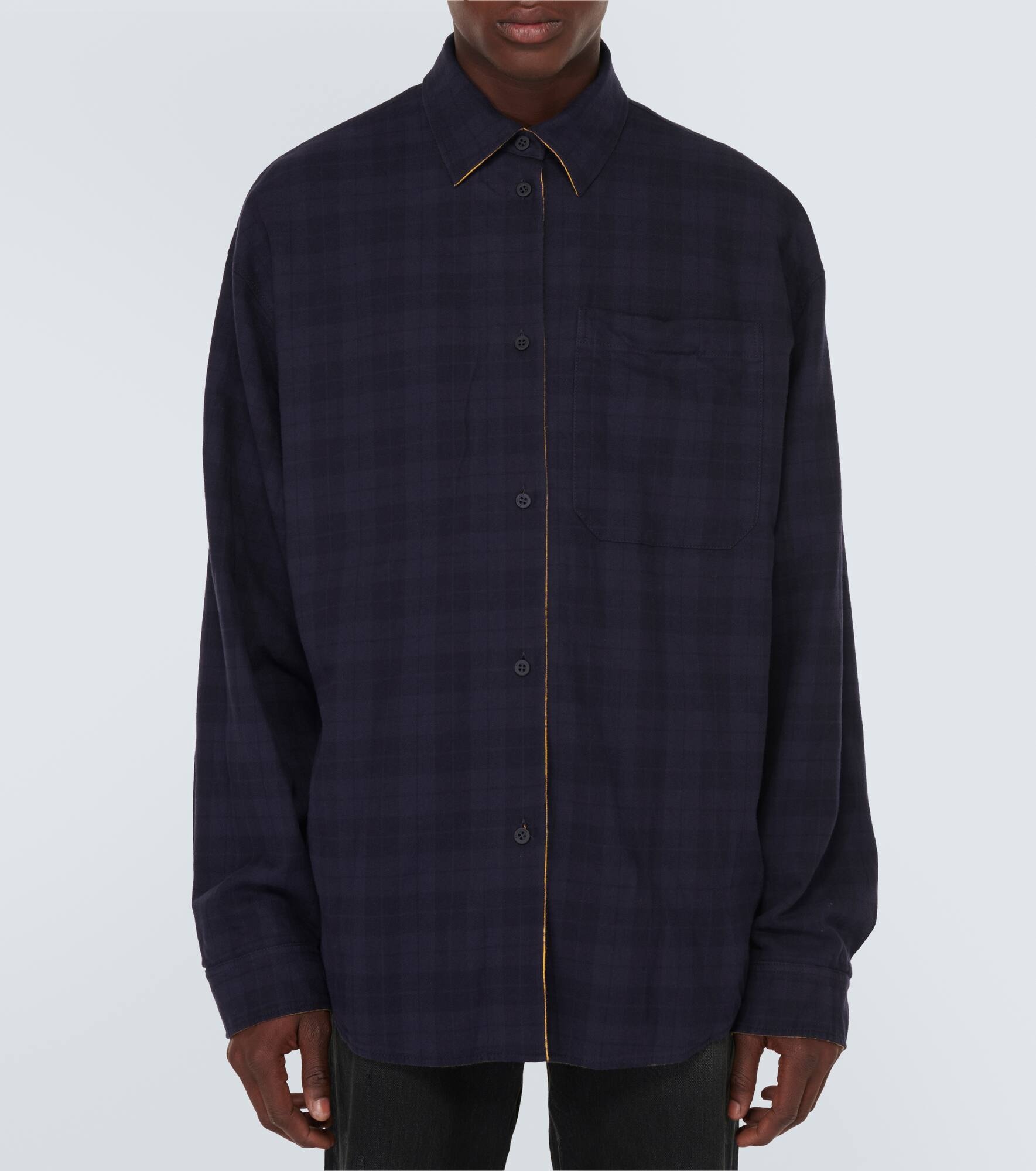 Reversible checked cotton shirt - 6