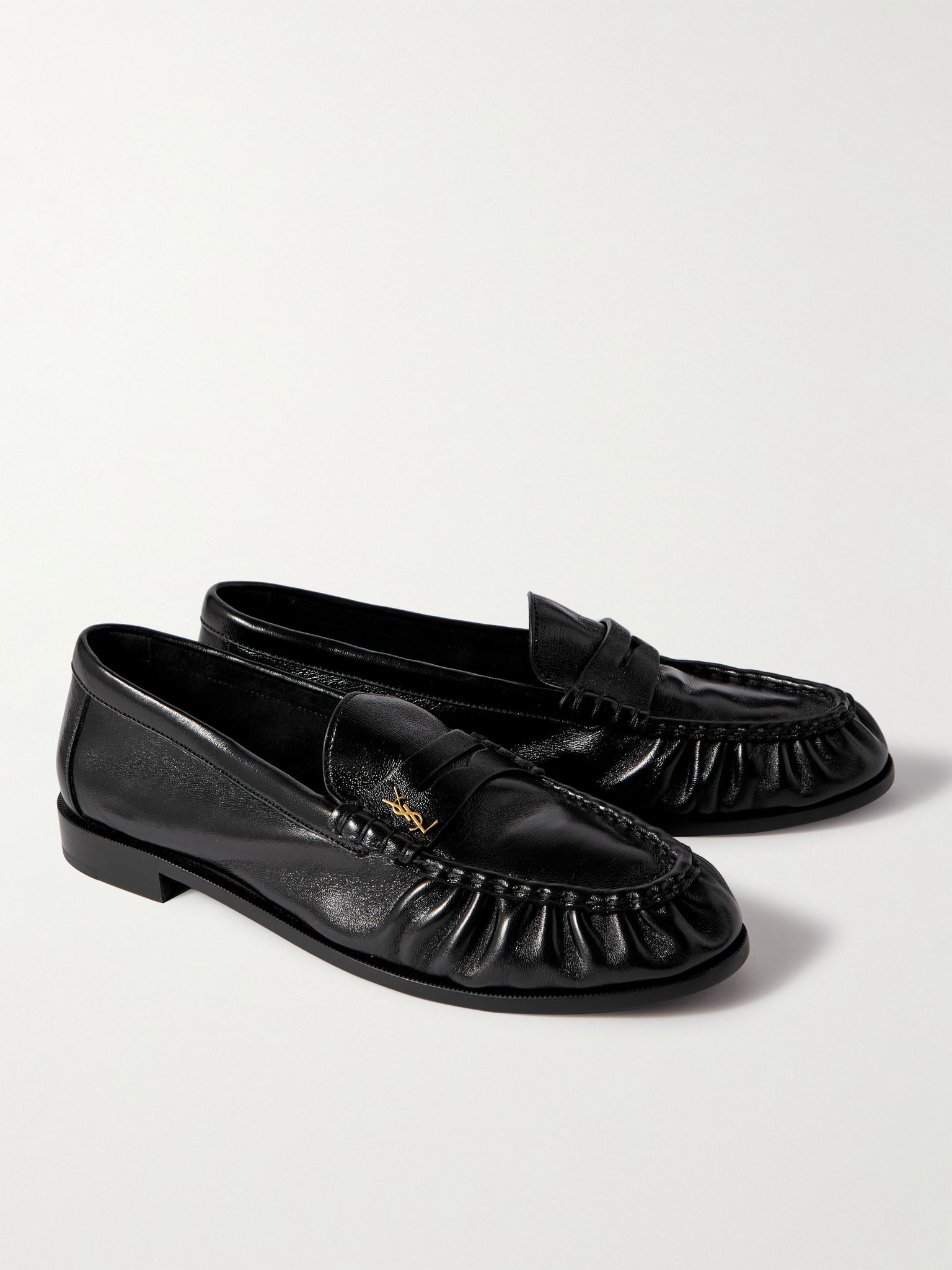 Le Loafer Monogram Logo-Appliquéd Leather Penny Loafers Black - 3