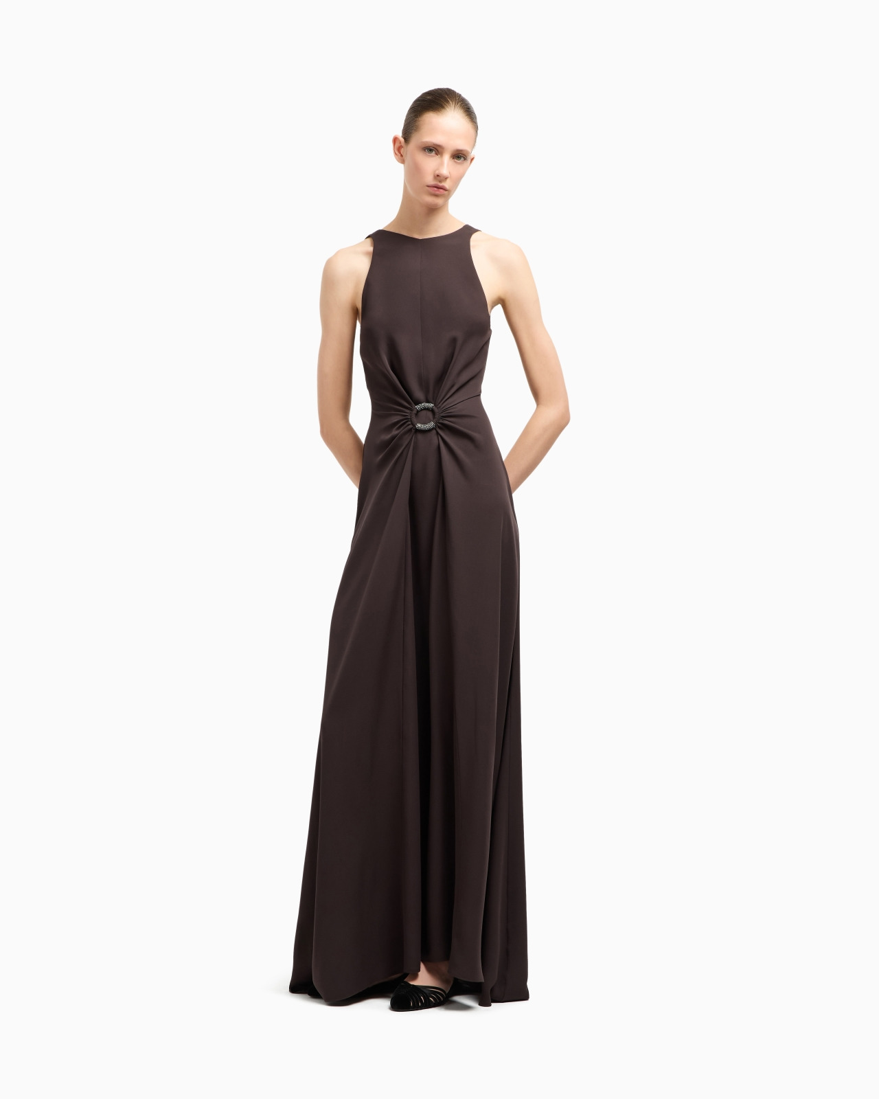 LONG TRIPLE SILK GEORGETTE DRESS - 2