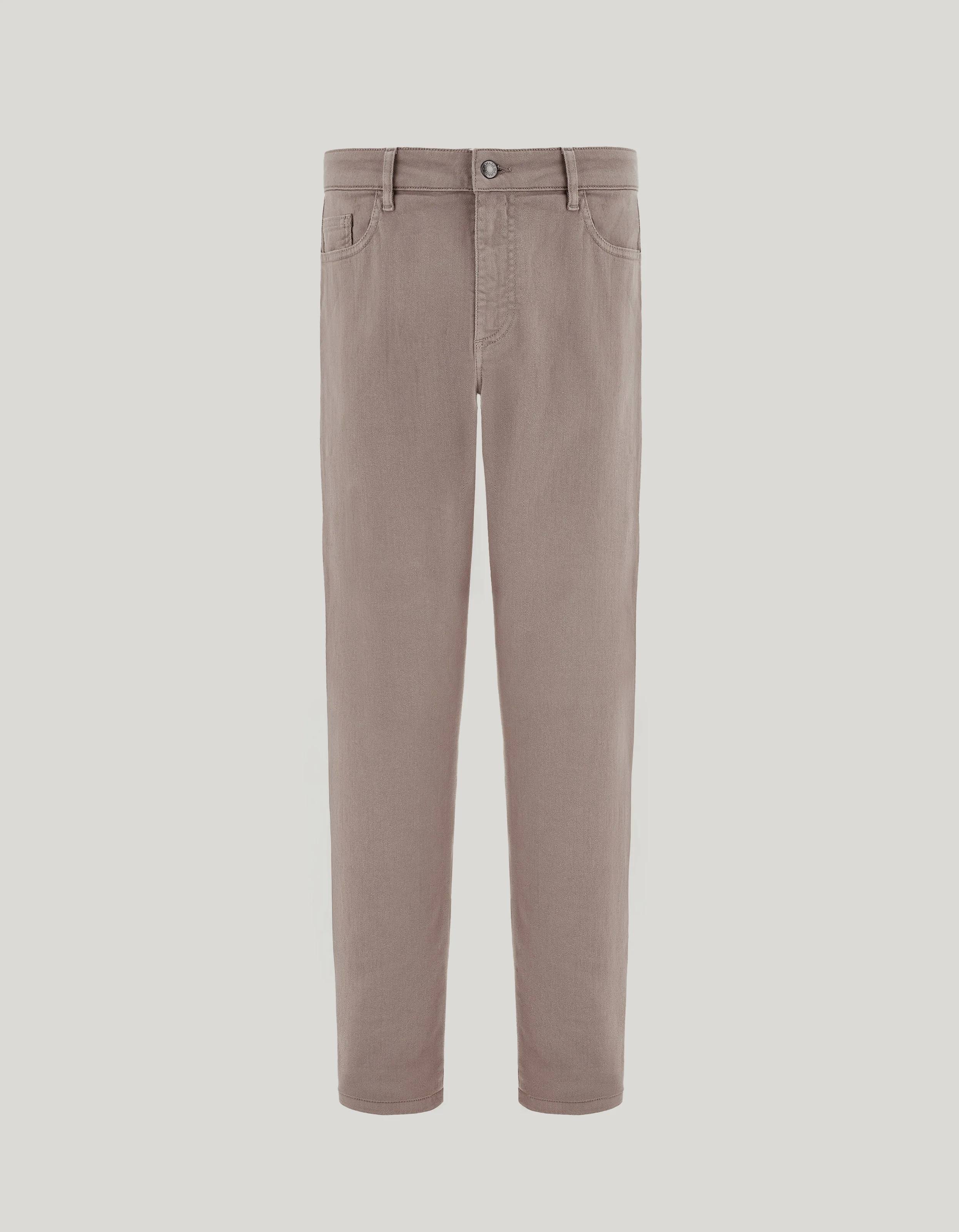 HAZELNUT REGULAR FIT FIVE POCKET DENIM COTTON PANTS - 1