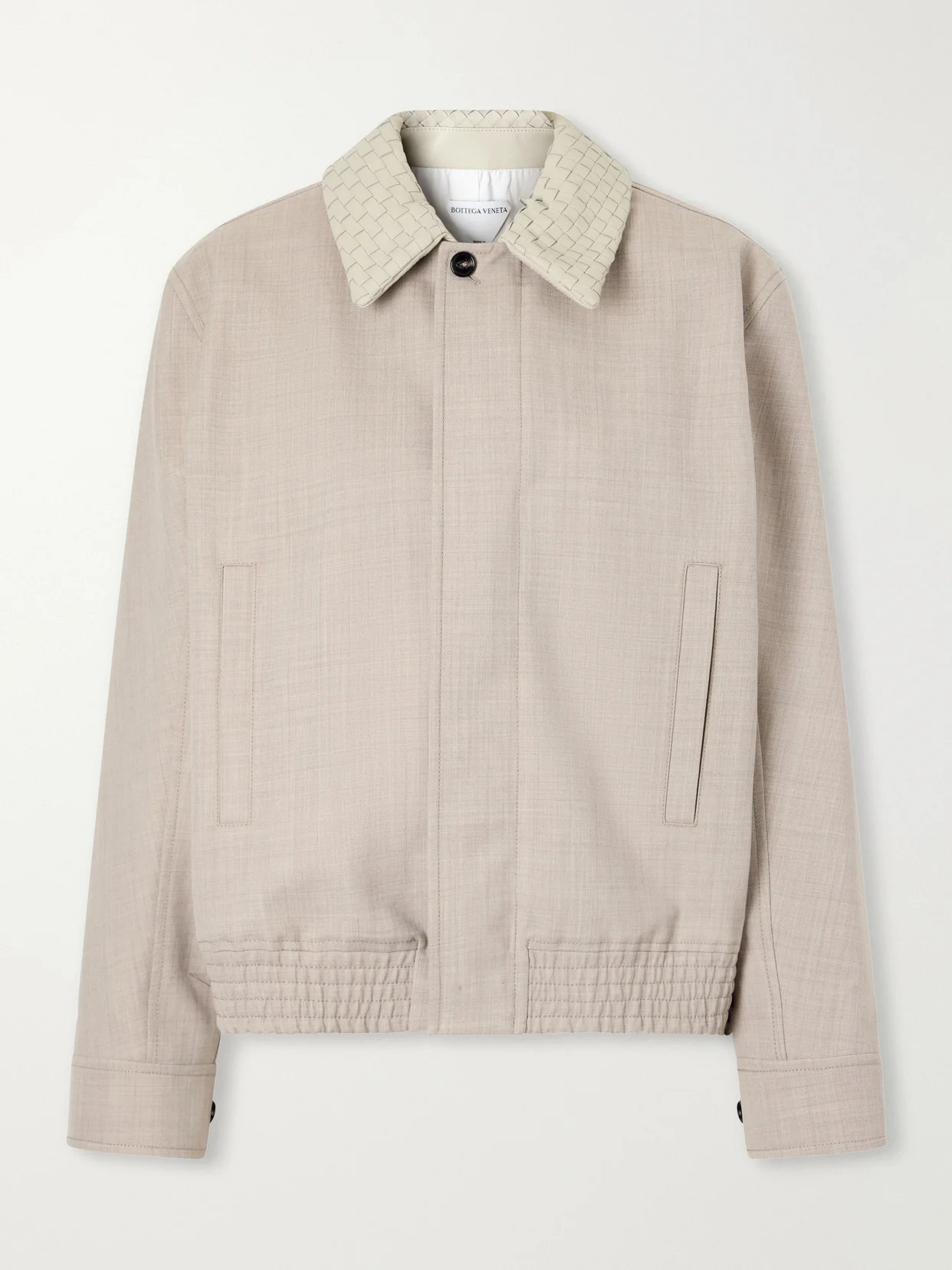 Intrecciato Leather-trimmed Cotton And Linen-blend Jacket - 1