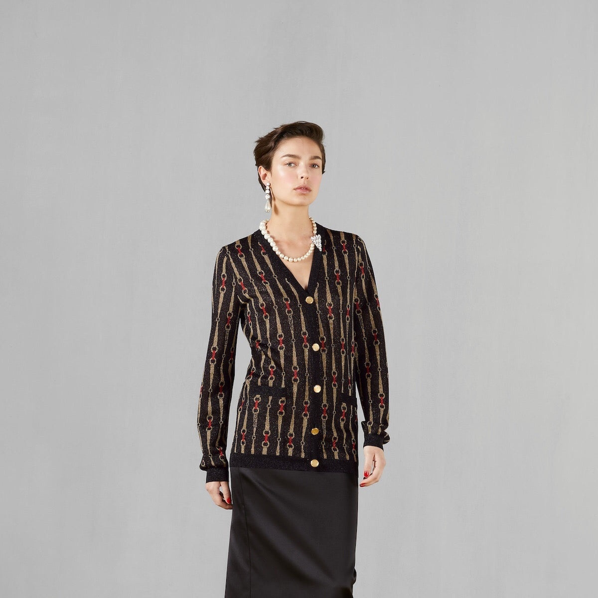 Gucci Lame Horsebit Jacquard Cardigan - 2
