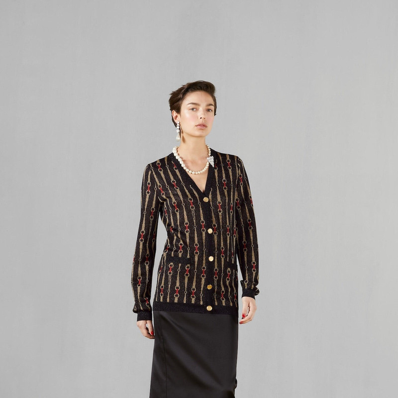 GUCCI Gucci Lame Horsebit Jacquard Cardigan outlook