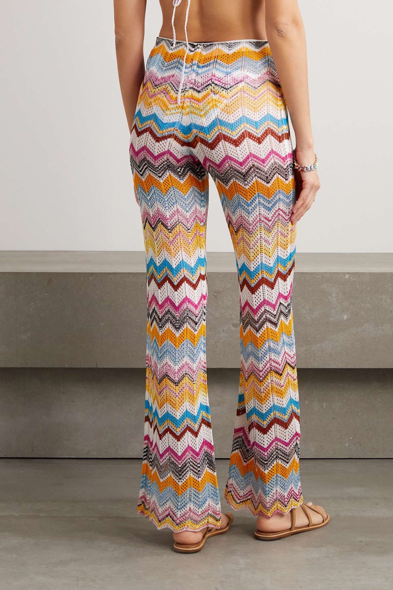 Printed voile flared pants - 3