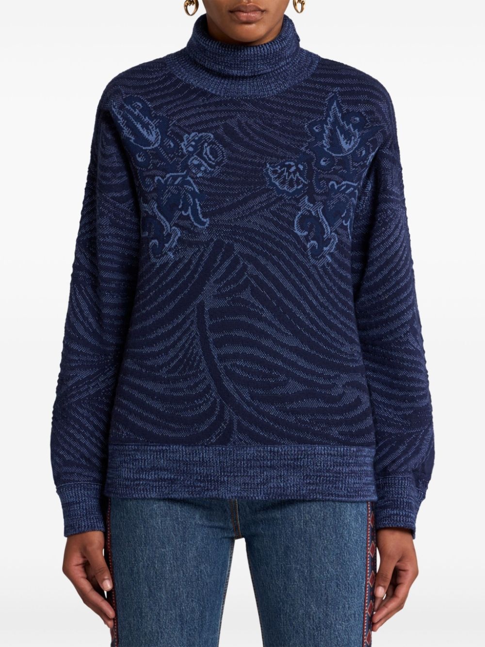 jacquard turtleneck sweater - 2