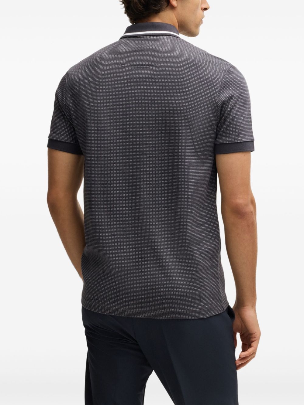 pattern-jacquard polo shirt - 4