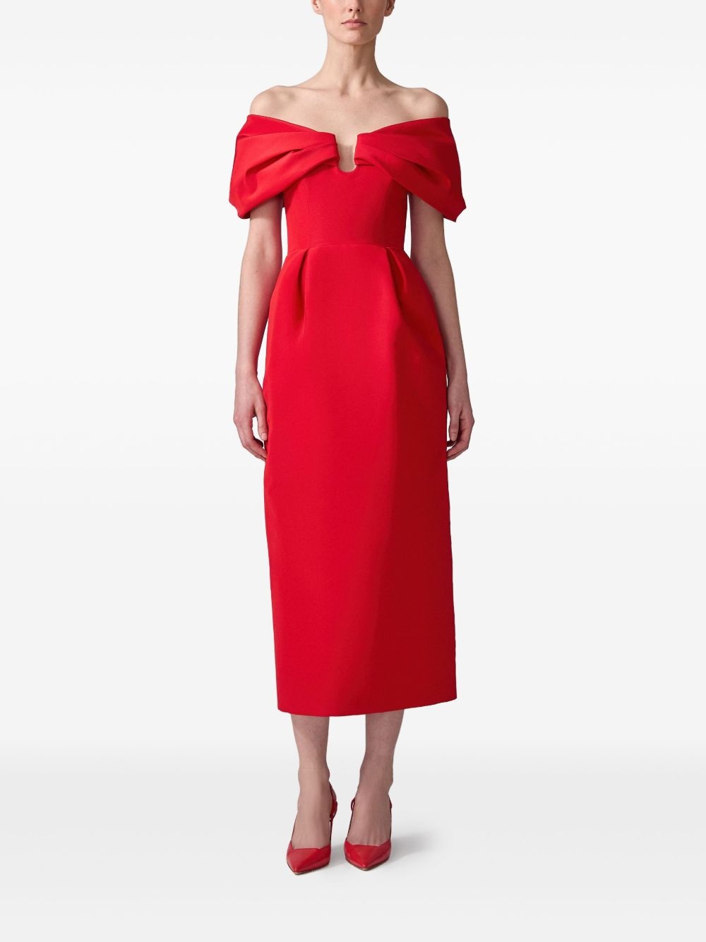 off-shoulder midi dress - 2