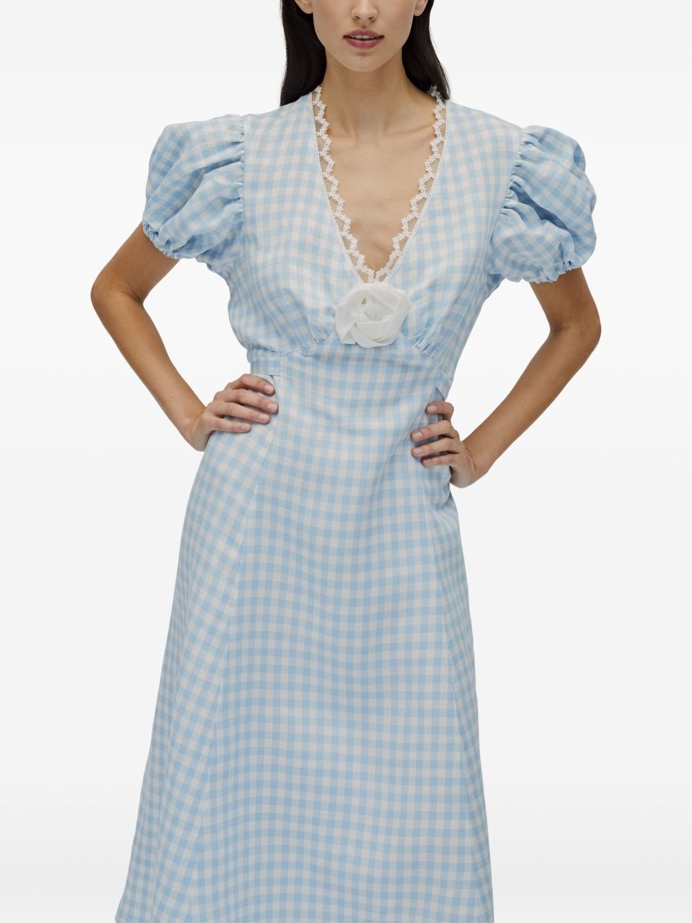 checked midi dress - 4