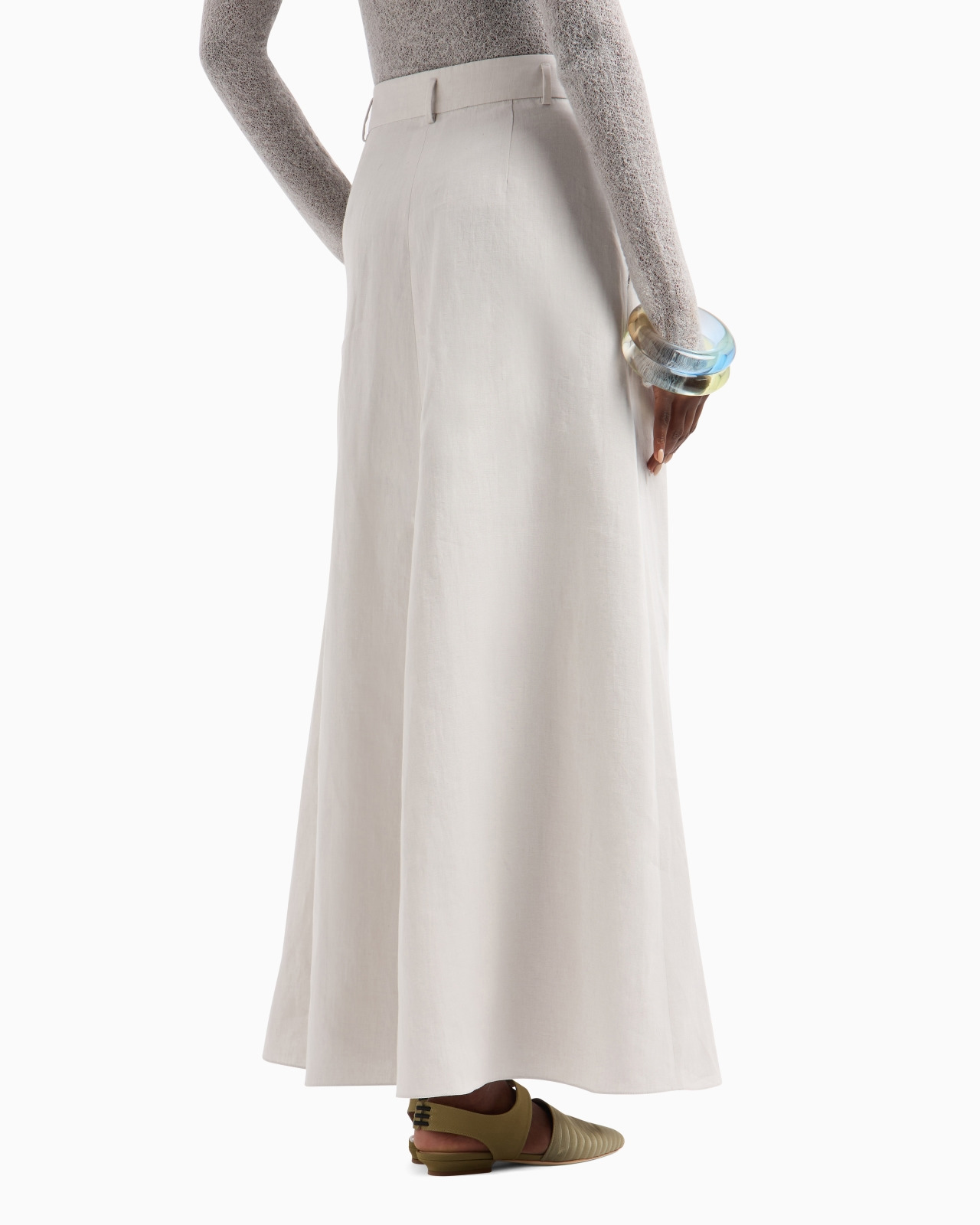 LONG LINEN SKIRT WITH PLEATS - 3