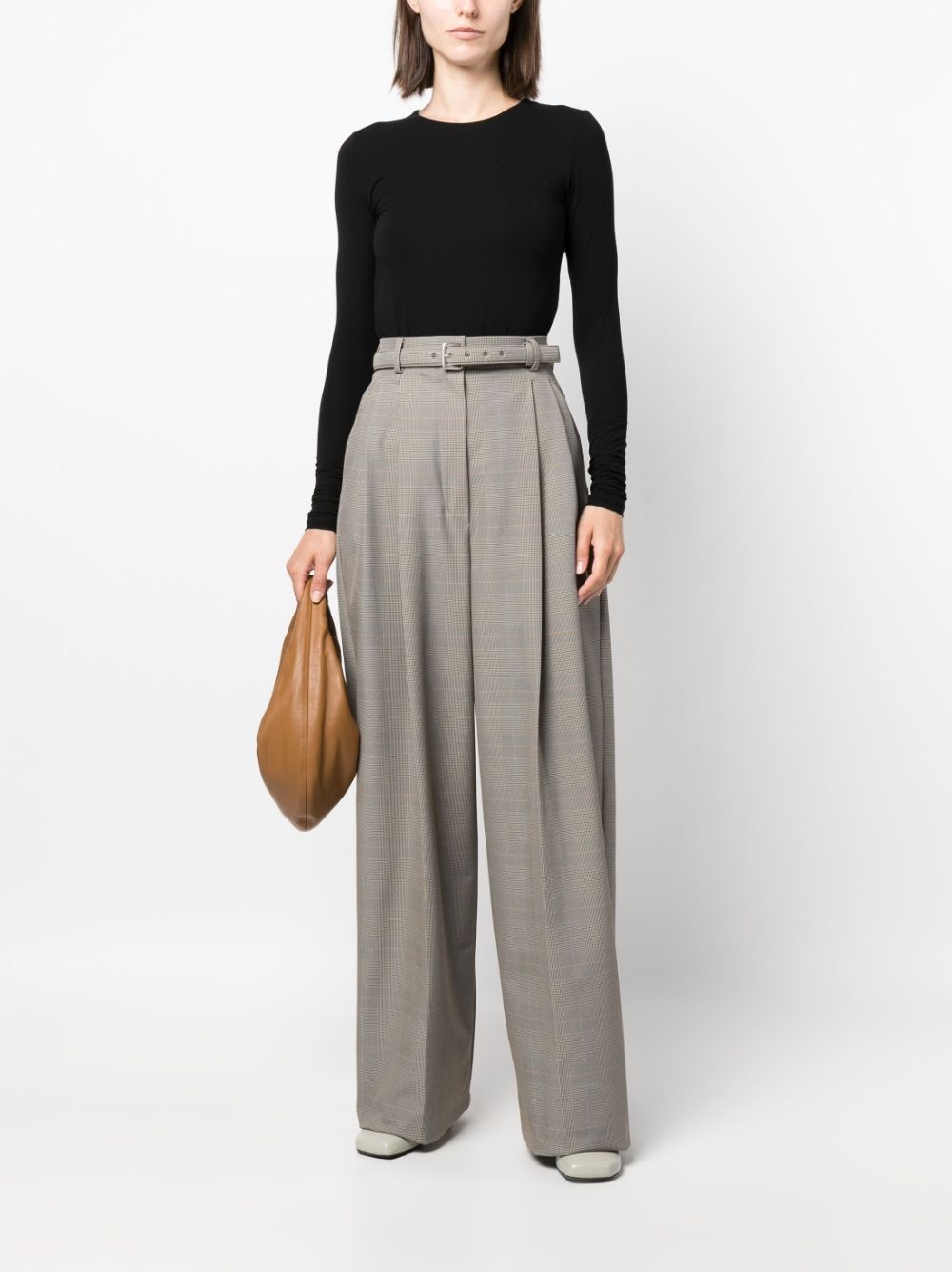 Glen plaid wide-leg trousers - 2