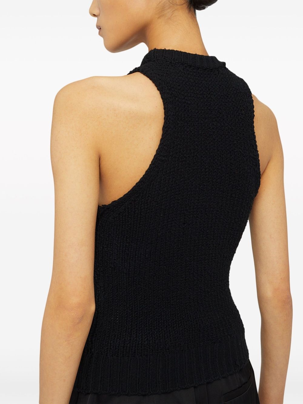 fringe-trim knitted top - 5