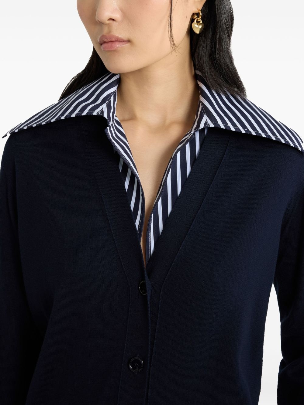 Trompe l'Oeil cotton cardigan - 5