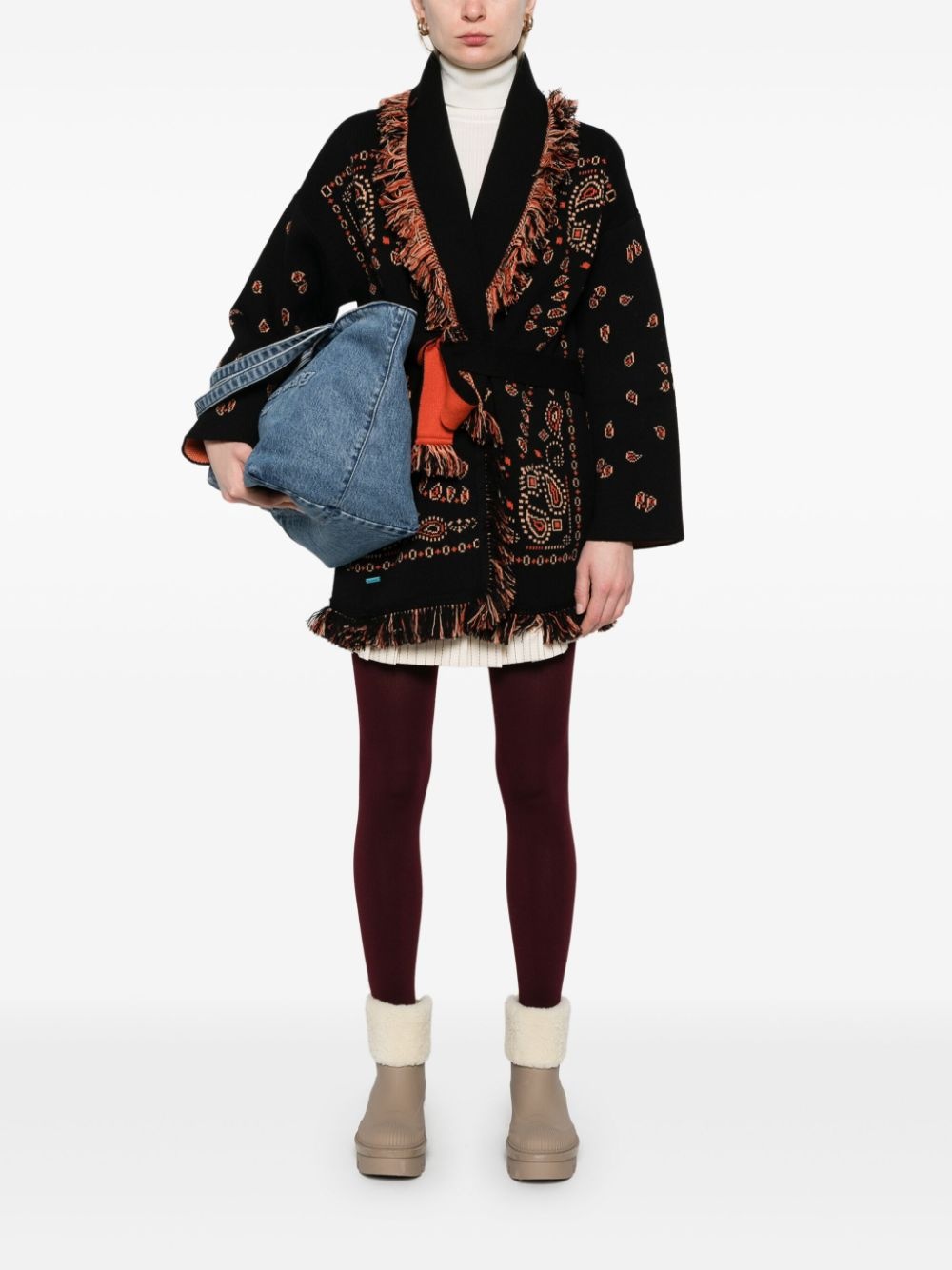 bandana-jacquard cardigan - 2