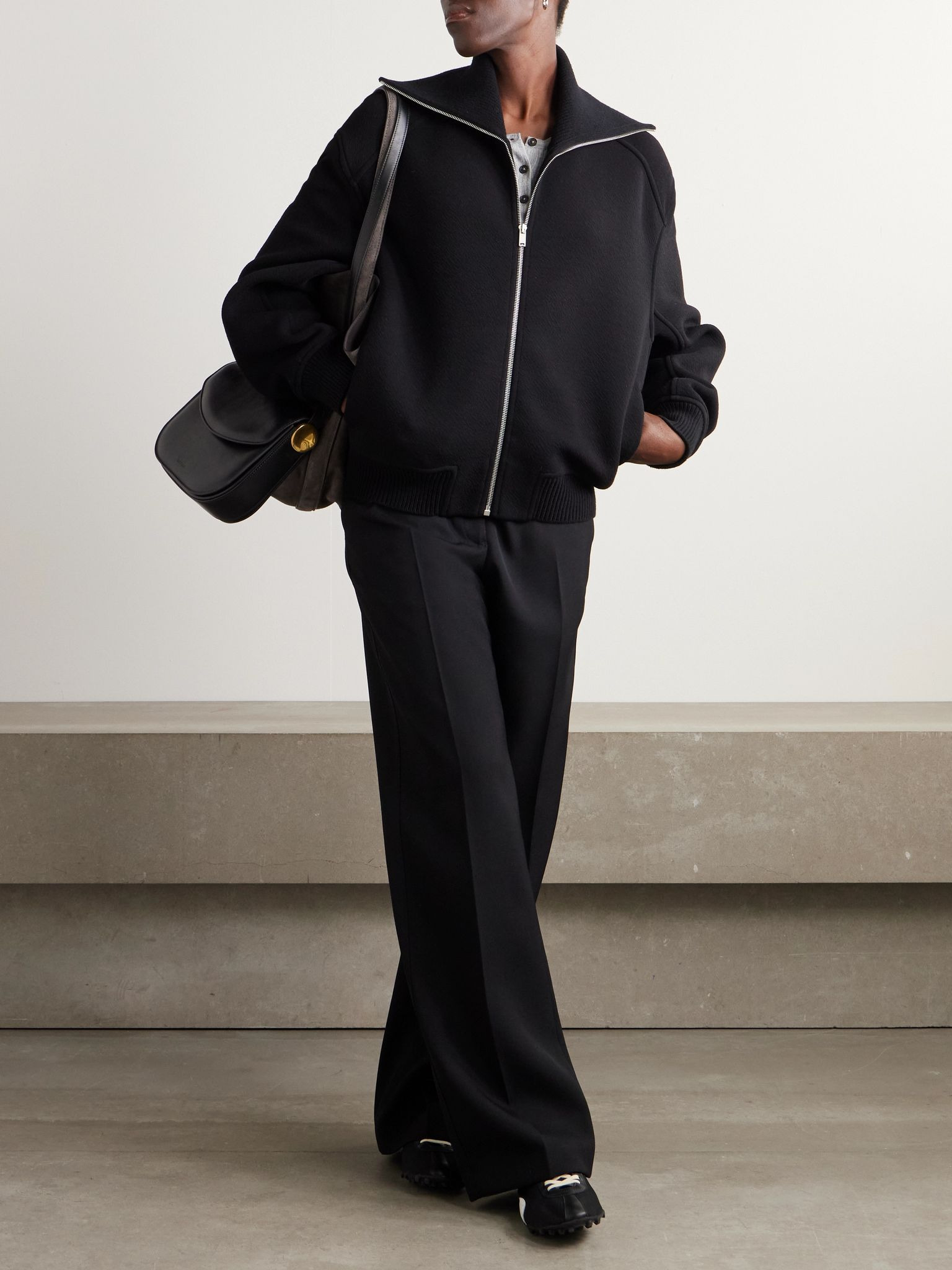 Wool-gabardine pants Black - 2