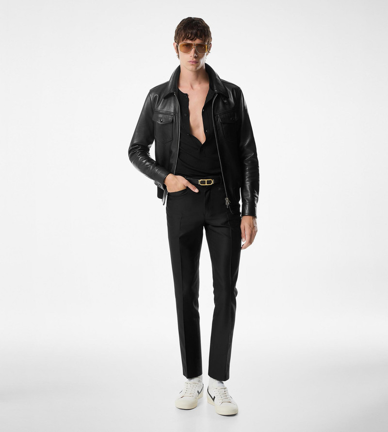 TOM FORD NAPPA GRAIN LEATHER COLLAR BLOUSON outlook