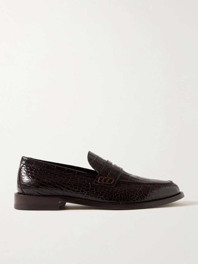 Perry Croc-Effect Leather Penny Loafers - 1
