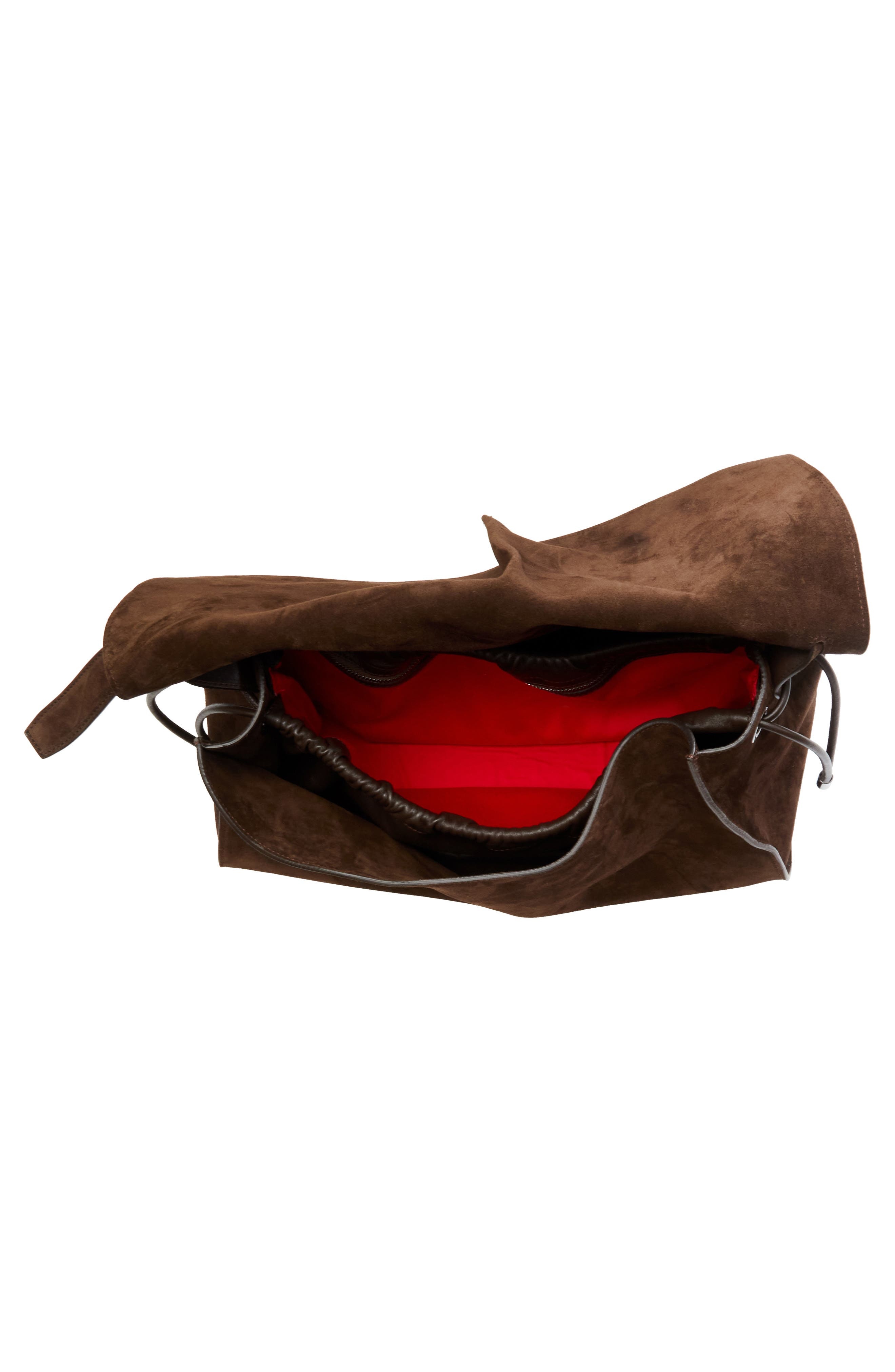 Christian Louboutin Large Baggy Suede Shoulder Bag in Cosme at Nordstrom - 5