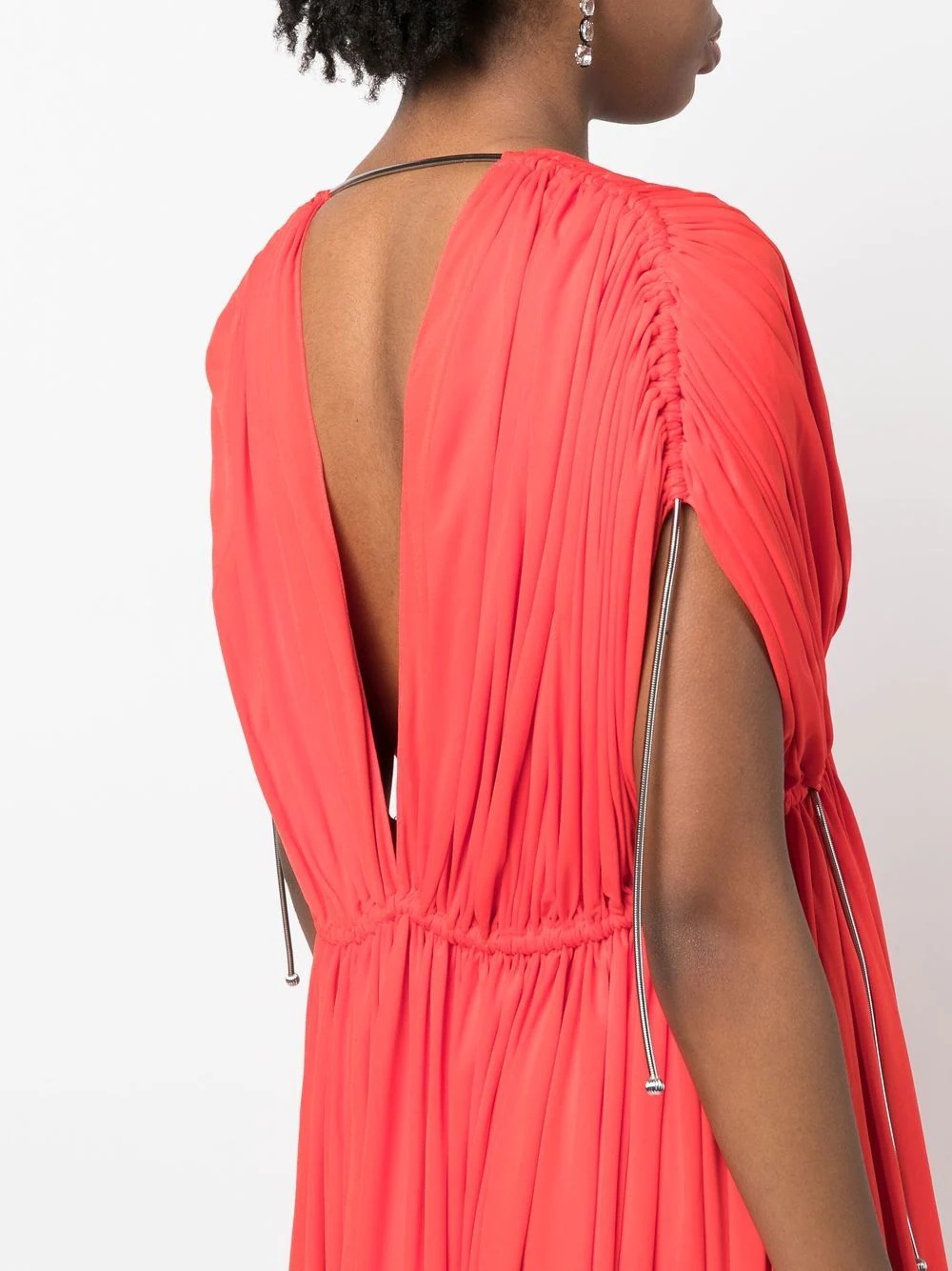 V-neck pleated gown - 5