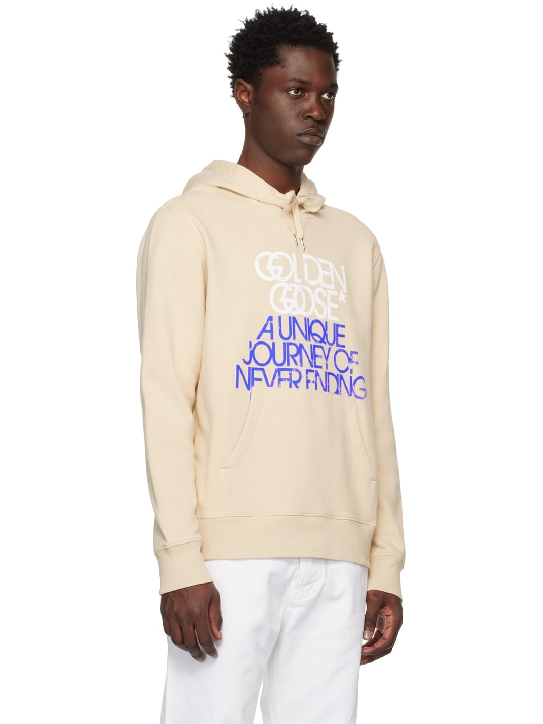 Beige Lettering Hoodie - 2