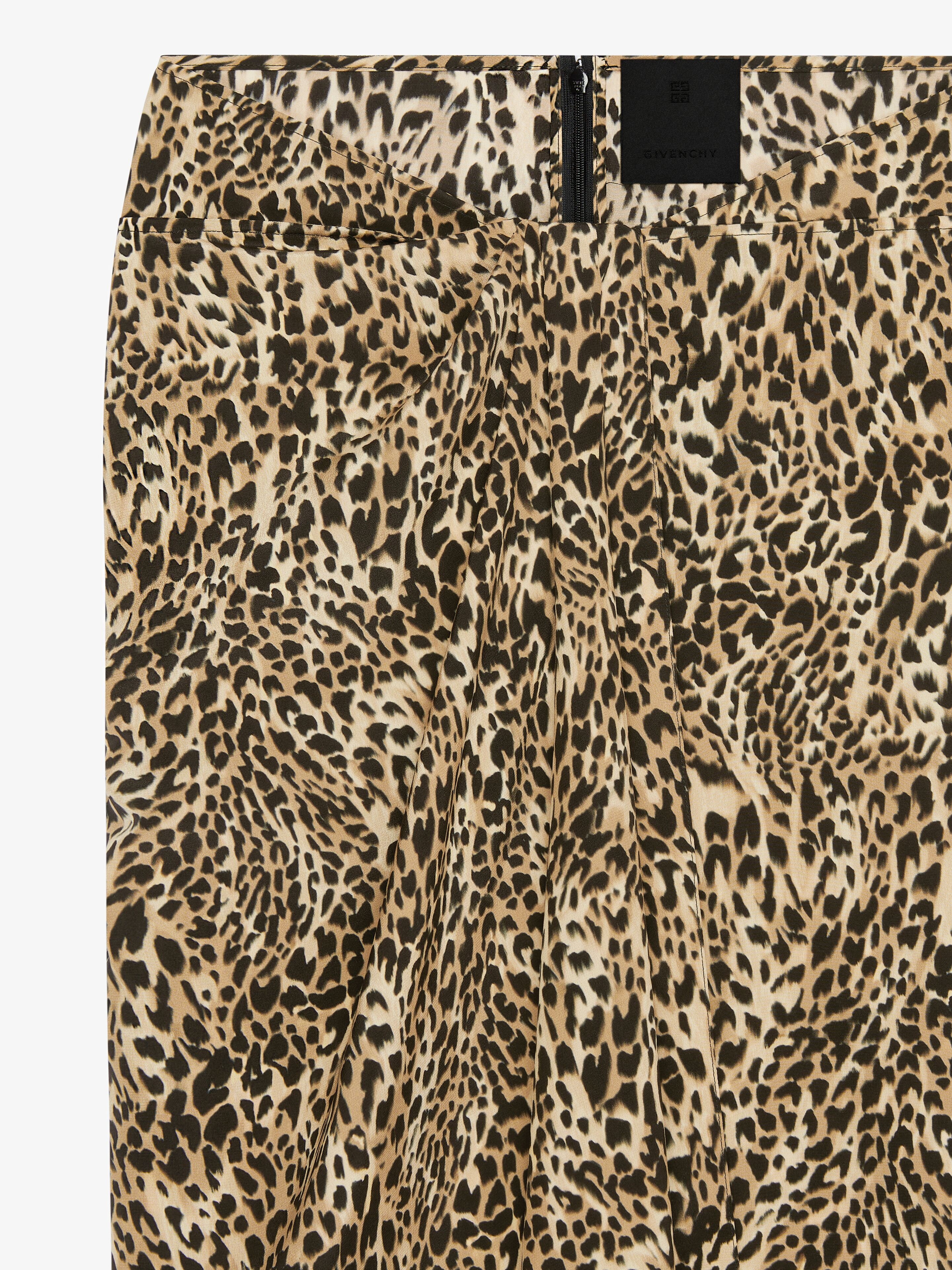 PRINTED DRAPED SKIRT IN SILK - 5