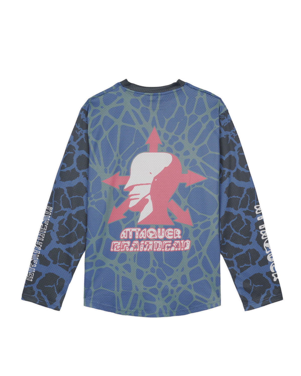Brain Dead x Attaquer Long Sleeve Tech T-shirt - Blue Multi - 2