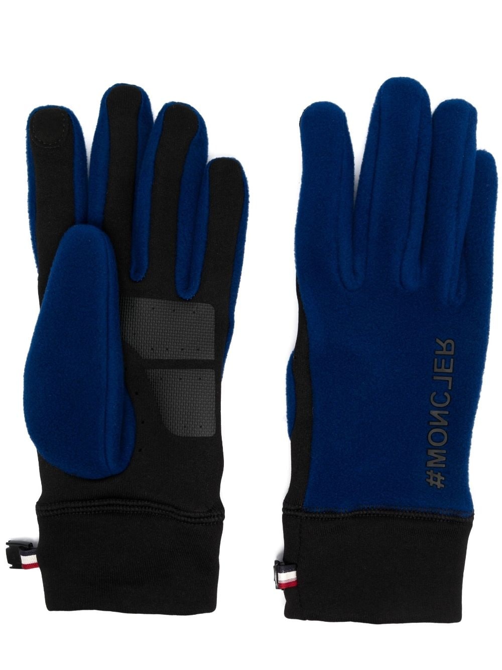 logo-print panelled gloves - 1