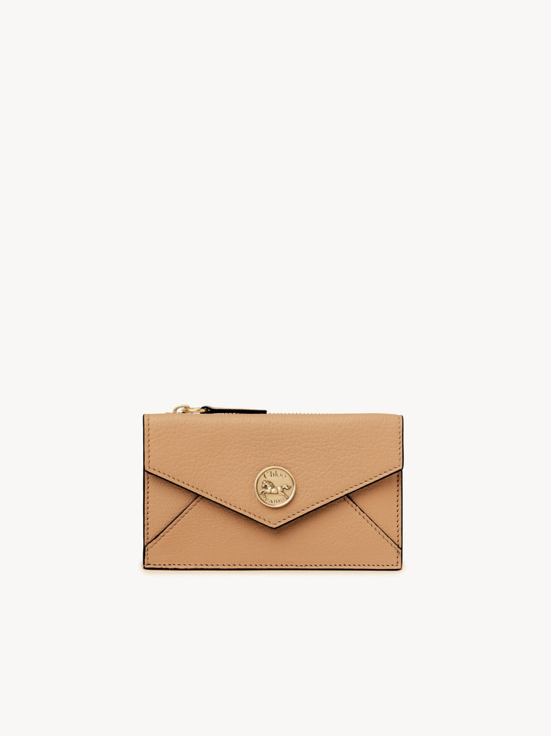 SMALL ENVELOPE PURSE WITH CARD SLOTS IN GRAINED LEATHER 1