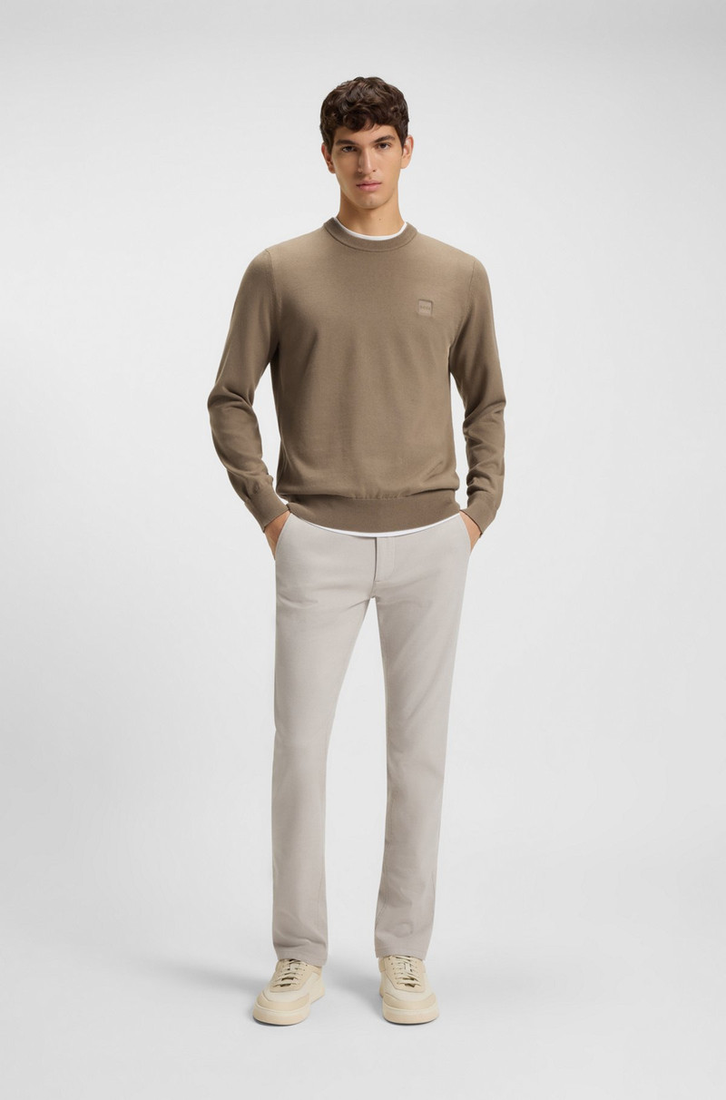 BOSS COTTON-CASHMERE SWEATER WITH LOGO LABEL outlook