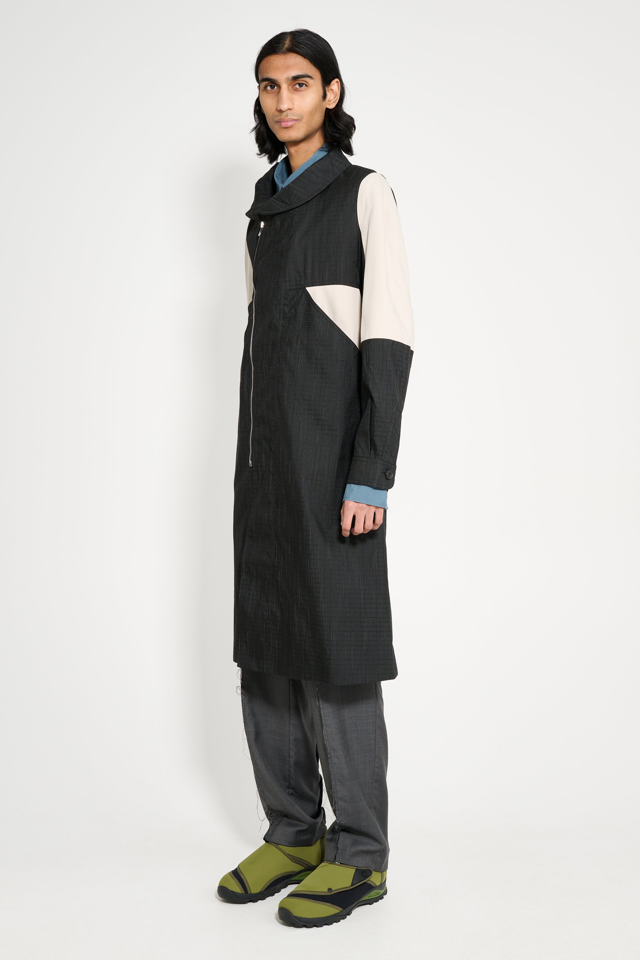 KIKO KOSTADINOV BABRAHAM ZIP COAT BLACK OBSIDIAN / SEEDPEARL - 3
