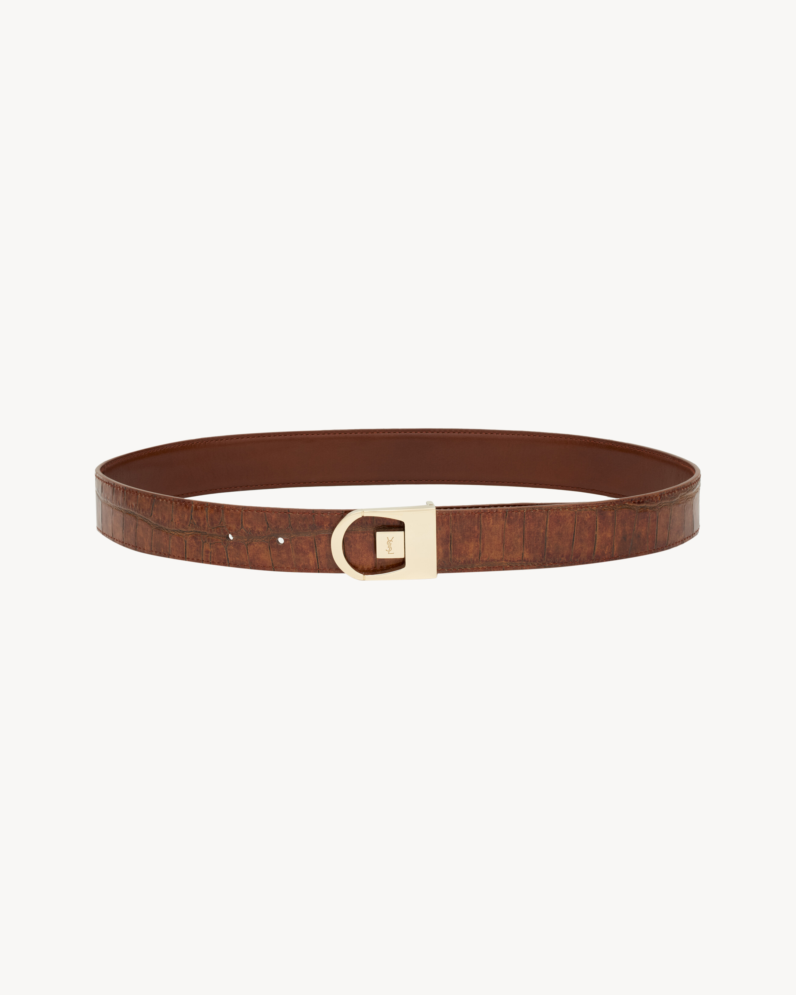 REVERSIBLE BELT IN CROCODILE-EMBOSSED LEATHER - 3