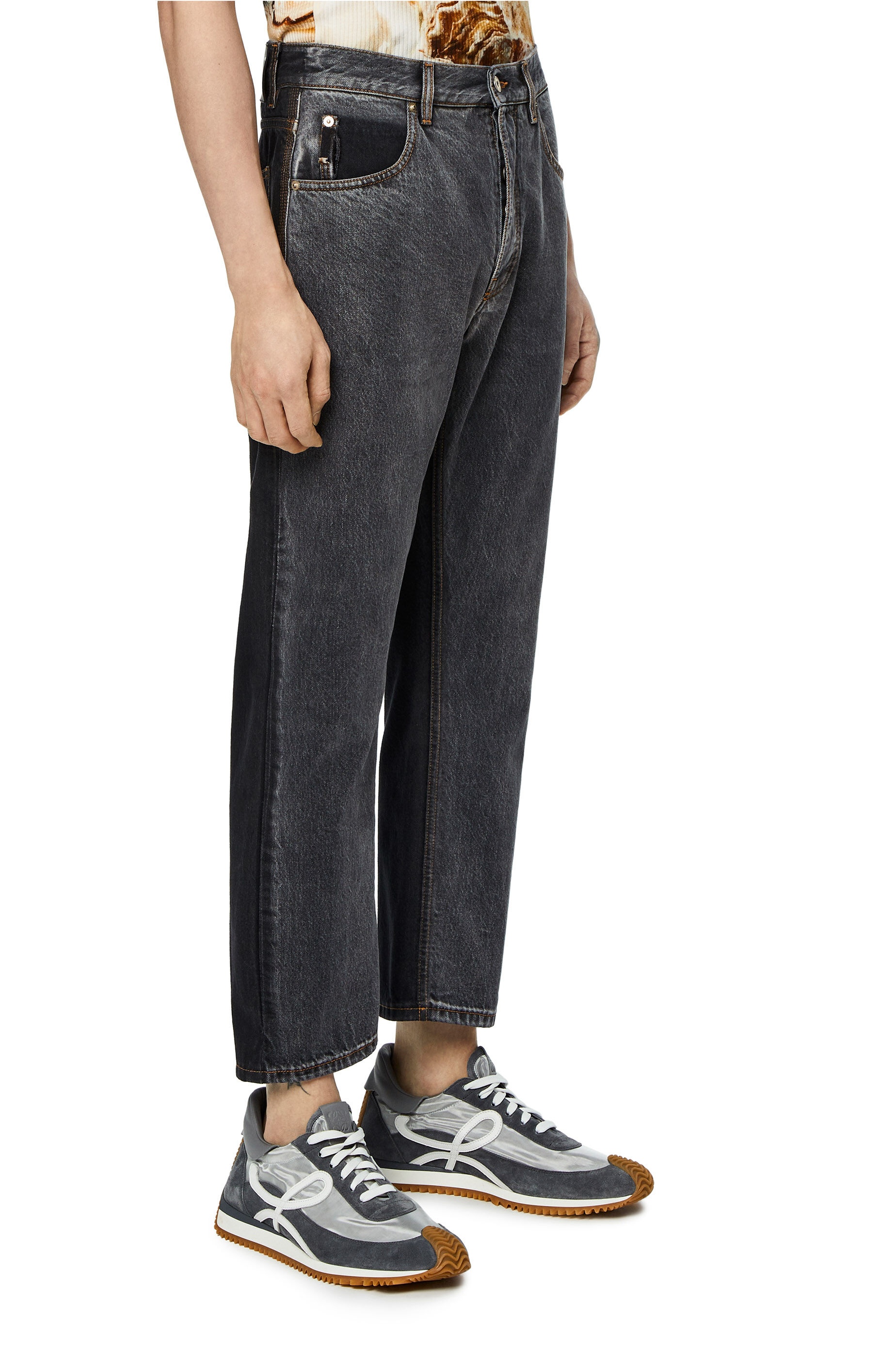 Trousers in faded denim - 3