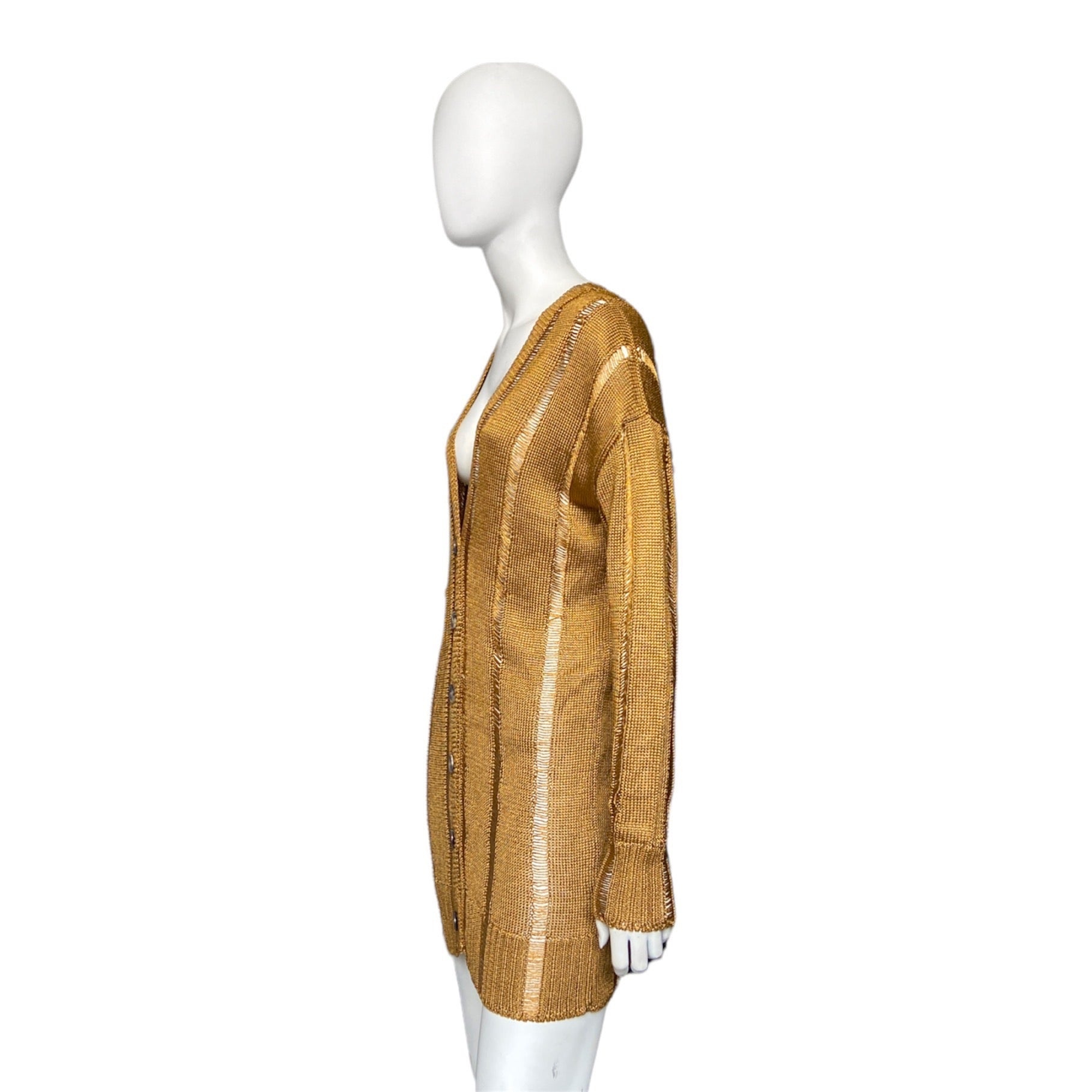 Jean Paul Gaultier gold open knit cardigan XS - 3