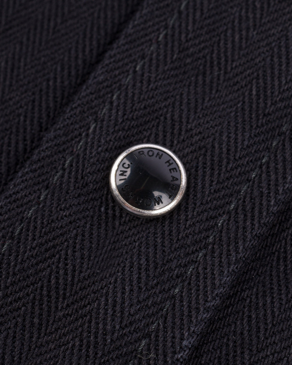 IHSH-410-BLK 14oz Herringbone CPO Western Shirt - Black - 10
