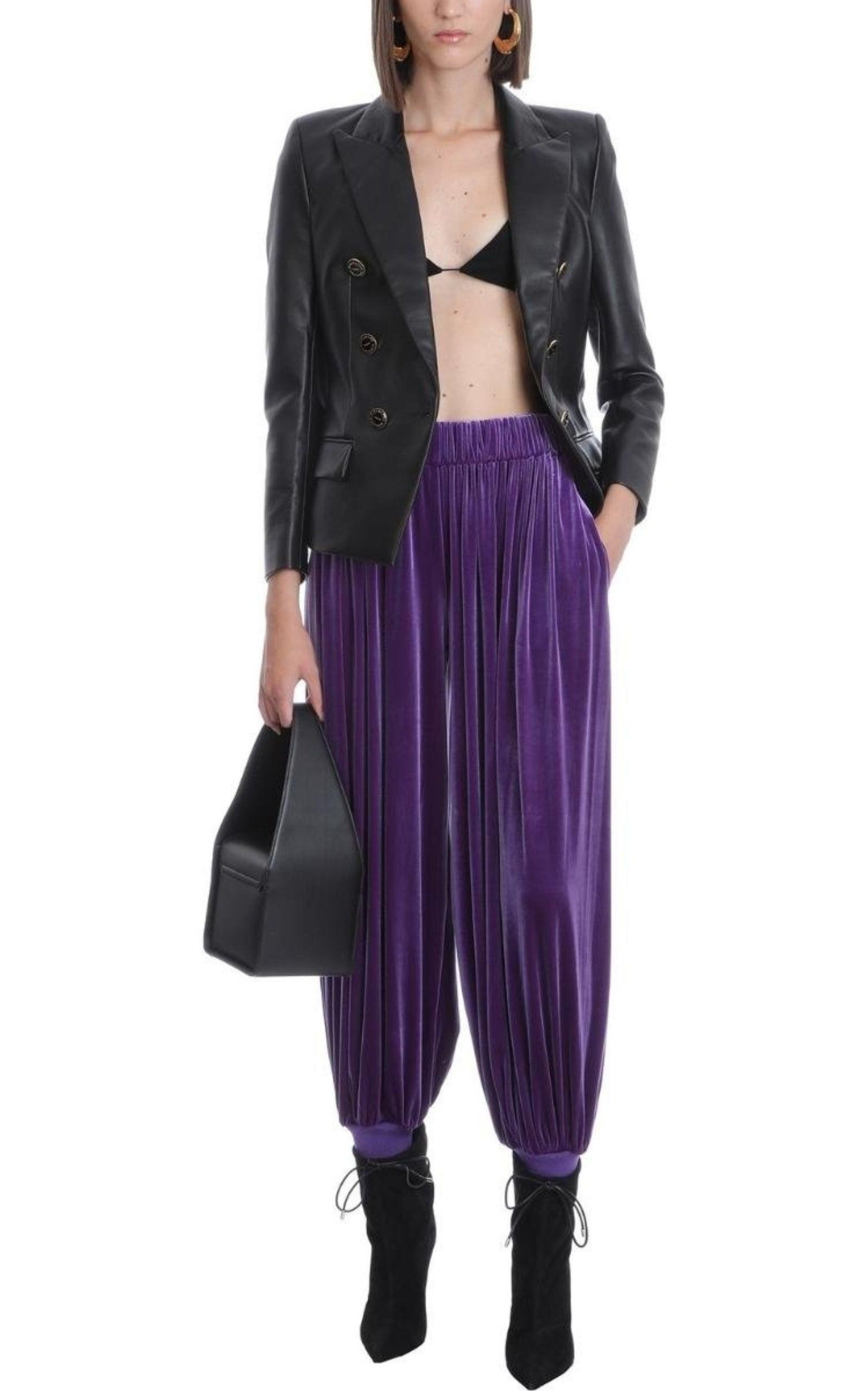 Double-breasted Leather Blazer - 2